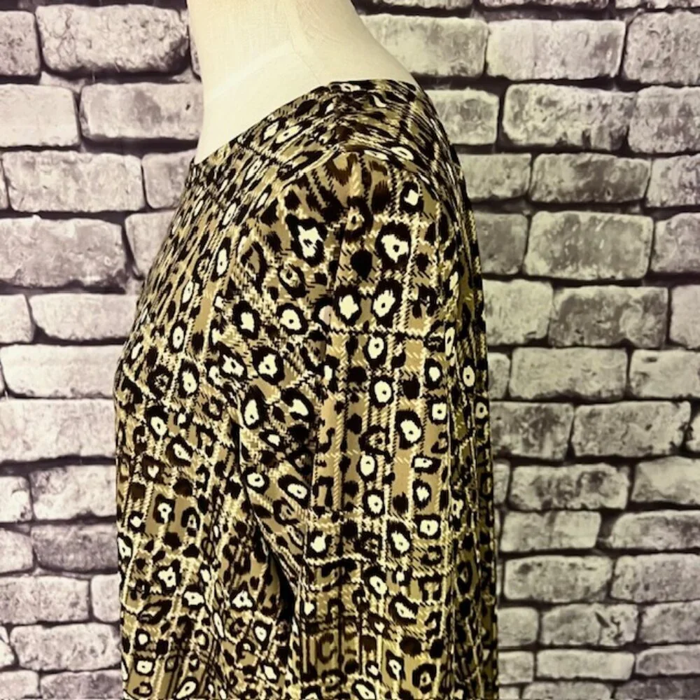 Zac & Rachel Brown, Beige & Ivory 3/4 Sleeve Blouse Size 1X